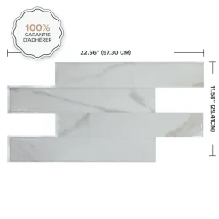 Smart Tiles Zelfklevende Tegels X2, 57.3 X 29.41cm - Norway Asti Grijs