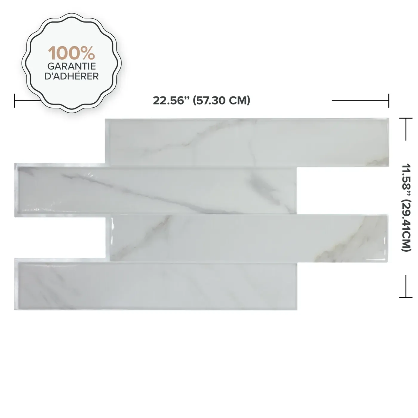 Smart Tiles Zelfklevende Tegels X2, 57.3 X 29.41cm - Norway Asti Grijs