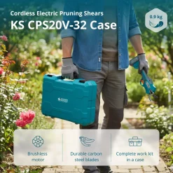 Könner & Söhnen Snoerloze Elektrische Snoeischaar Ks Cps20v-32 Case | Incl. 2.0ah Accu En 2.4a Lader