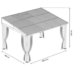 Sojag Aluminium Terrasoverkapping Portland 288x367x240cm - Antraciet
