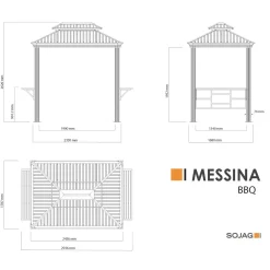 Sojag Messina Aluminium Bbq Grillpaviljoen - 179x292x262 Cm