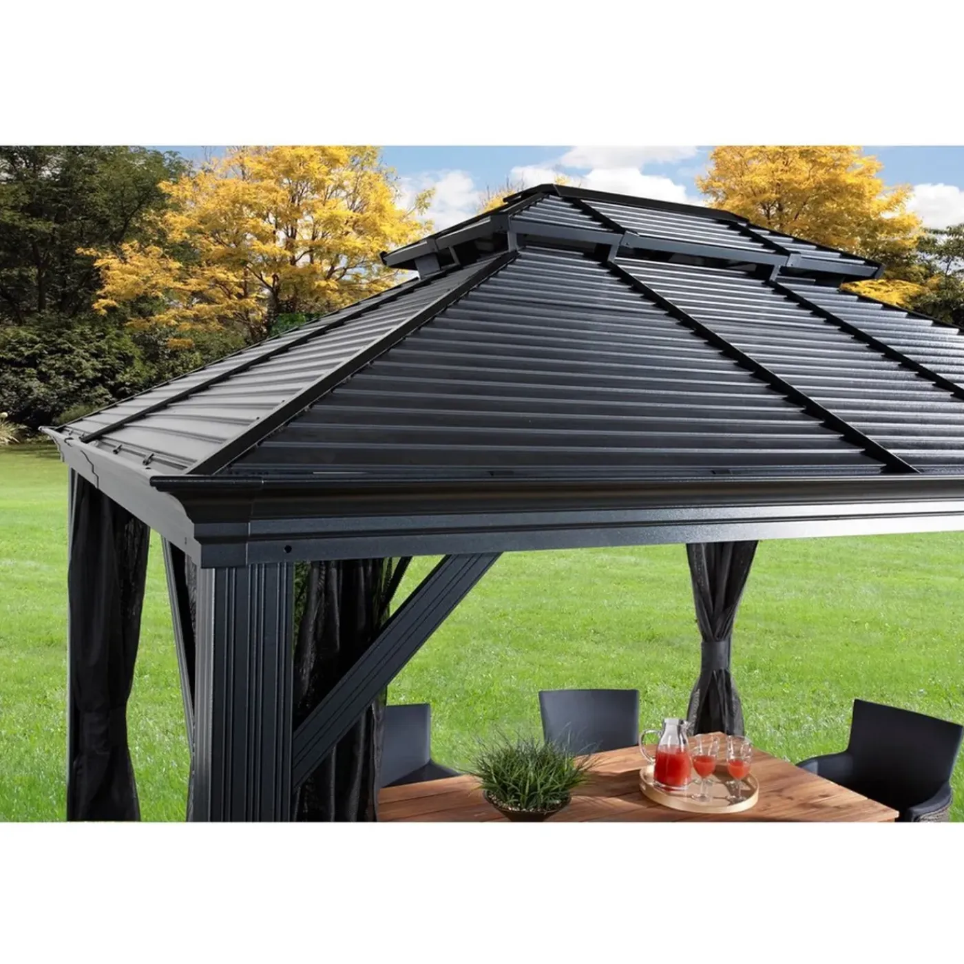 Sojag Paviljoen Mykonos Sj03500 - Pergola Met Klamboe - 299x364x291 Cm