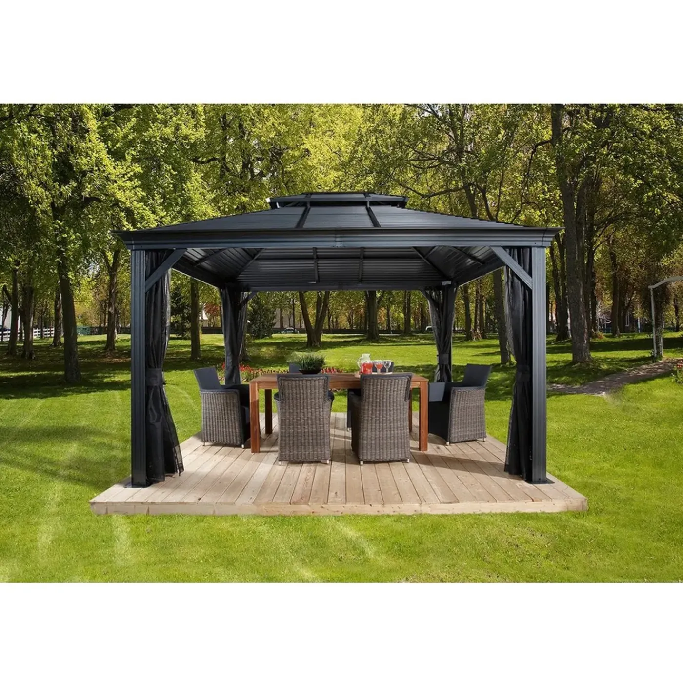 Sojag Paviljoen Mykonos Sj03500 - Pergola Met Klamboe - 299x364x291 Cm