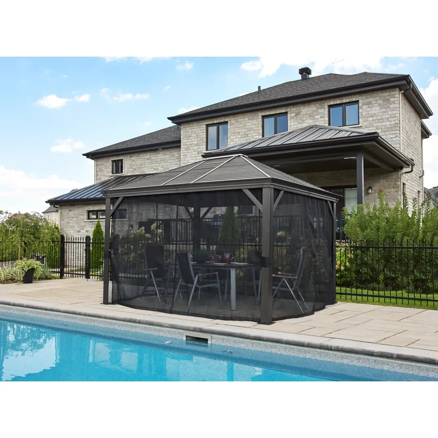 Sojag Paviljoen Mykonos Sj03500 - Pergola Met Klamboe - 299x364x291 Cm