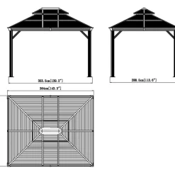 Sojag Paviljoen Mykonos Sj03500 - Pergola Met Klamboe - 299x364x291 Cm