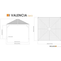 Sojag Paviljoen Valencia 1212 - Pergola Sj05700 - 363x363x310 Cm