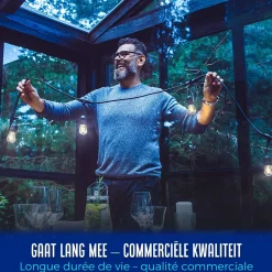 Solar Lichtsnoer Buiten - 8,5 Meter - 12 LED Lampen - Zonne-energie & Stekker - IP65 - Classic