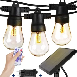 Silverline Solar Lichtsnoer Buiten - 8,5 Meter - 12 LED Lampen - Zonne-energie & Stekker - IP65 - Plug-In