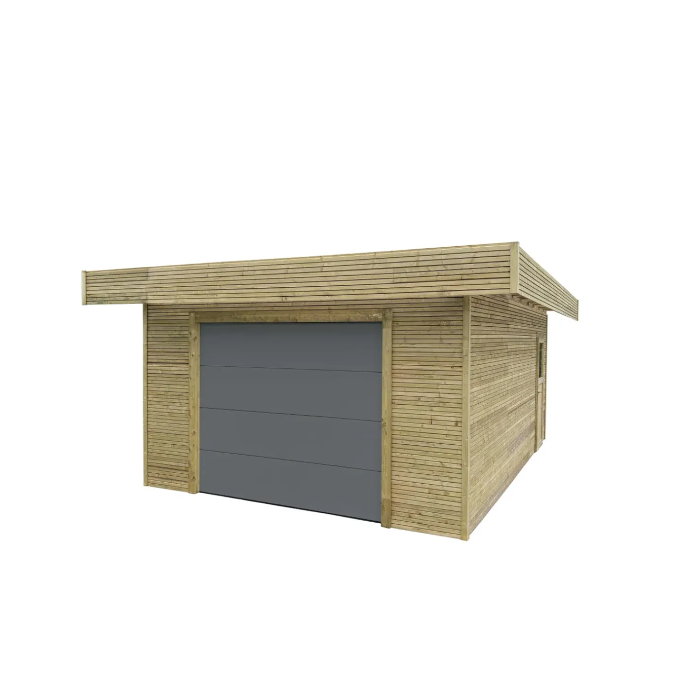 Solid Superia - Carport Garage - Geïmpregneerd Vurenhout - Sectionale Garagedeur - 35,4 m² - 506,4x699,4cm