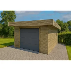 Solid Superia - Carport Garage - Geïmpregneerd Vurenhout - Sectionale Garagedeur - 35,4 m² - 506,4x699,4cm