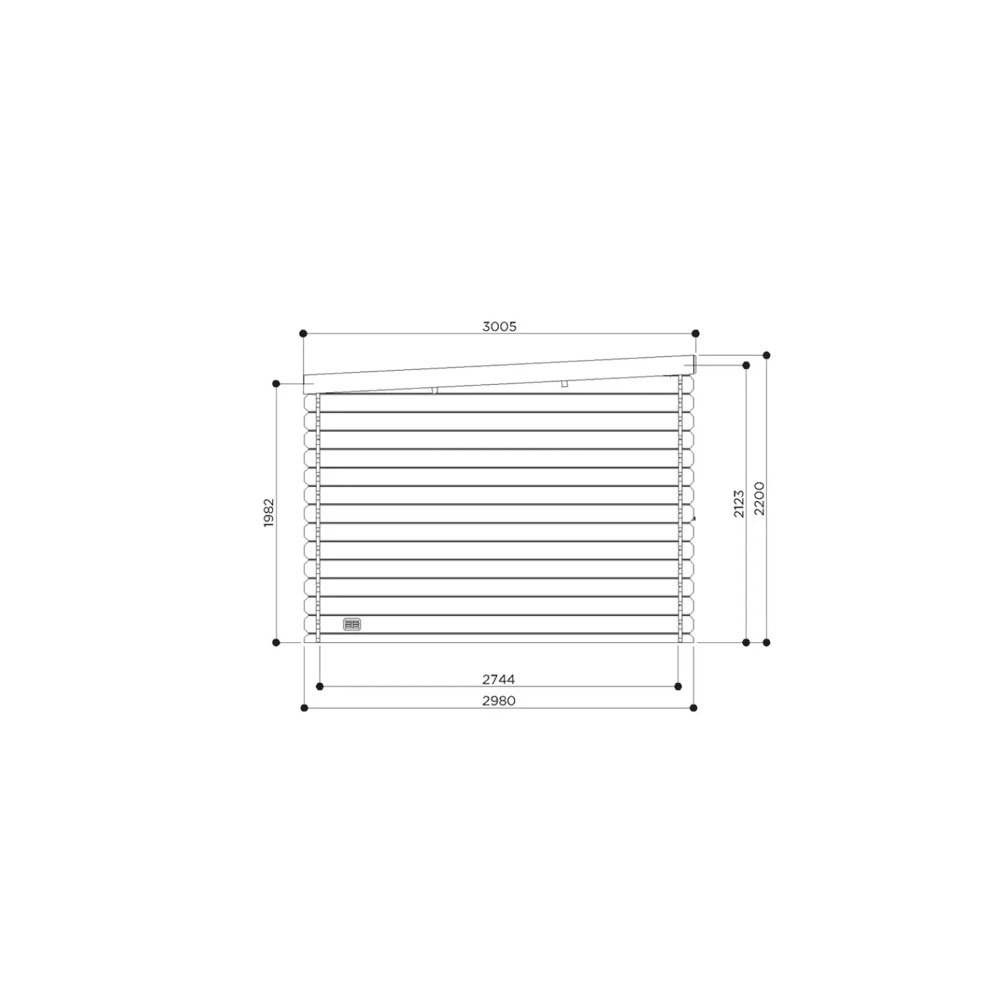 Solid Superia Modern Brest Tuinhuis - Vuren - Geïmpregneerd - 298x298x220cm