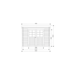Solid Superia Modern Brest Tuinhuis - Vuren - Geïmpregneerd - 298x298x220cm