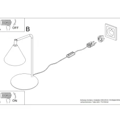 Sollux Lighting Bureaulampen Nox Rood Staal