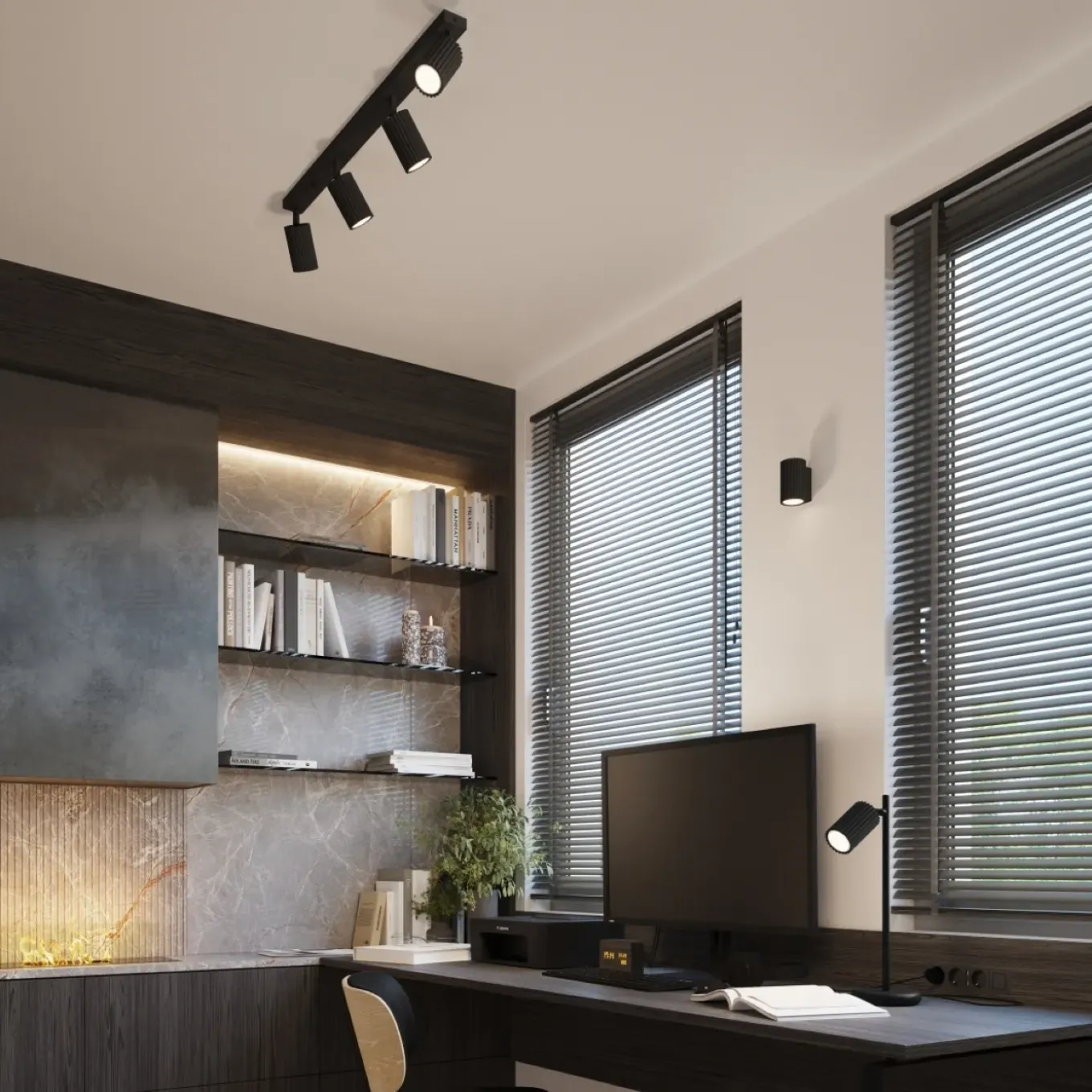 Sollux Lighting Bureaulamp Karbon Zwart Aluminium