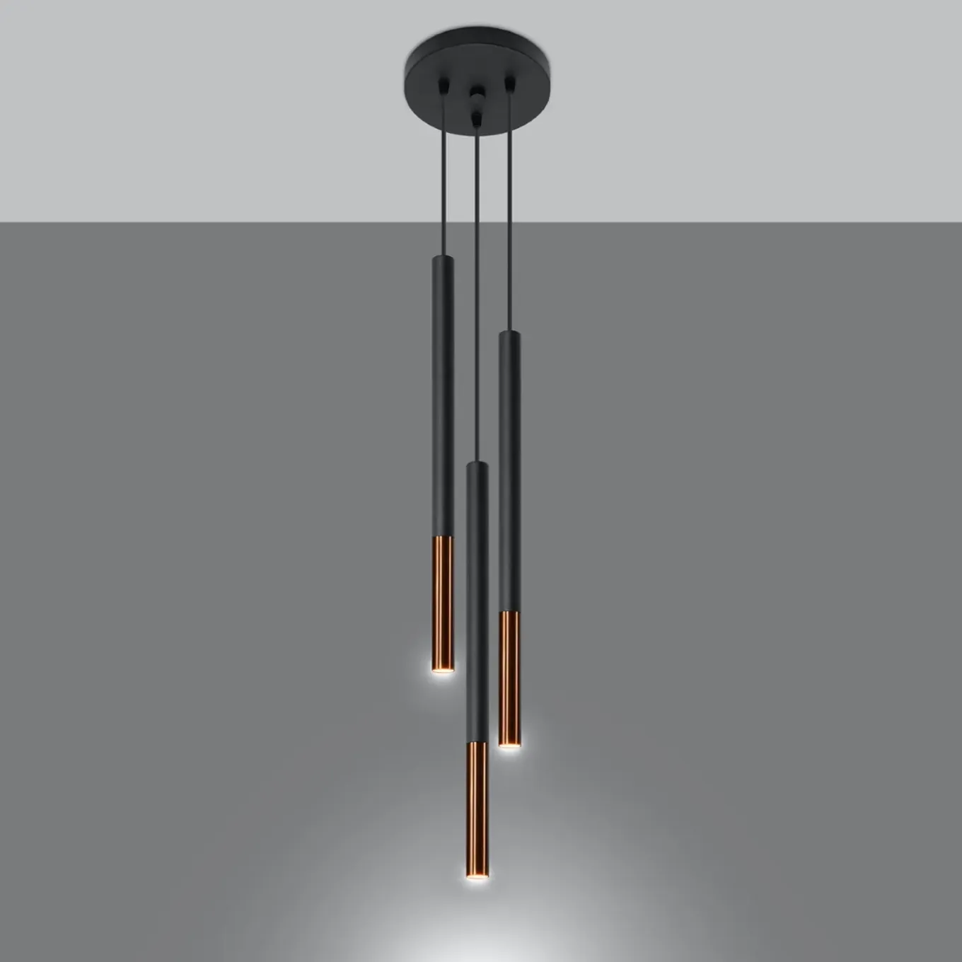 Sollux Lighting Hanglampen Mozaica Zwart/koper Staal