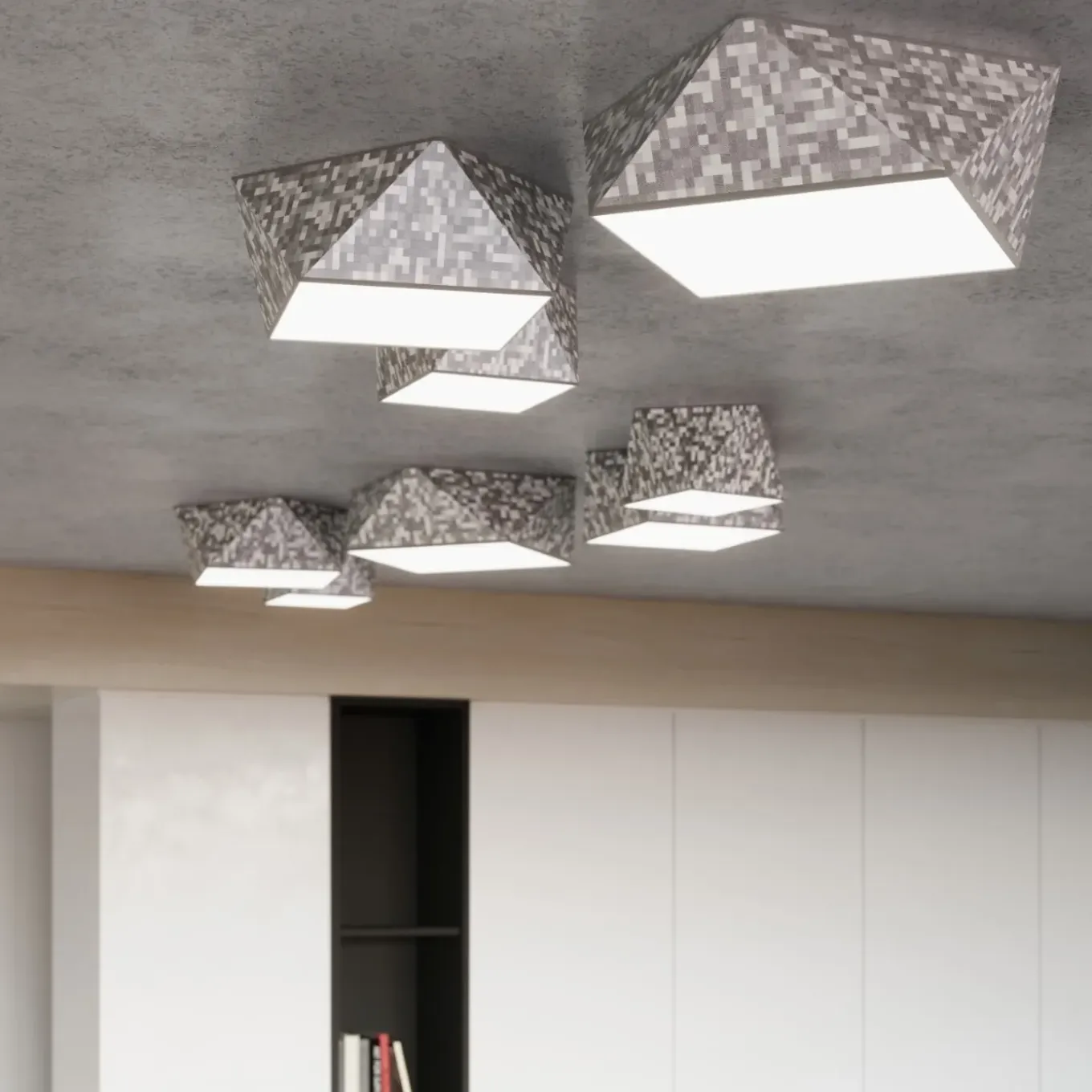Sollux Lighting Plafondlampen Hexa Zilver Pvc