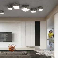 Sollux Lighting Plafondlampen Hexa Zilver Pvc
