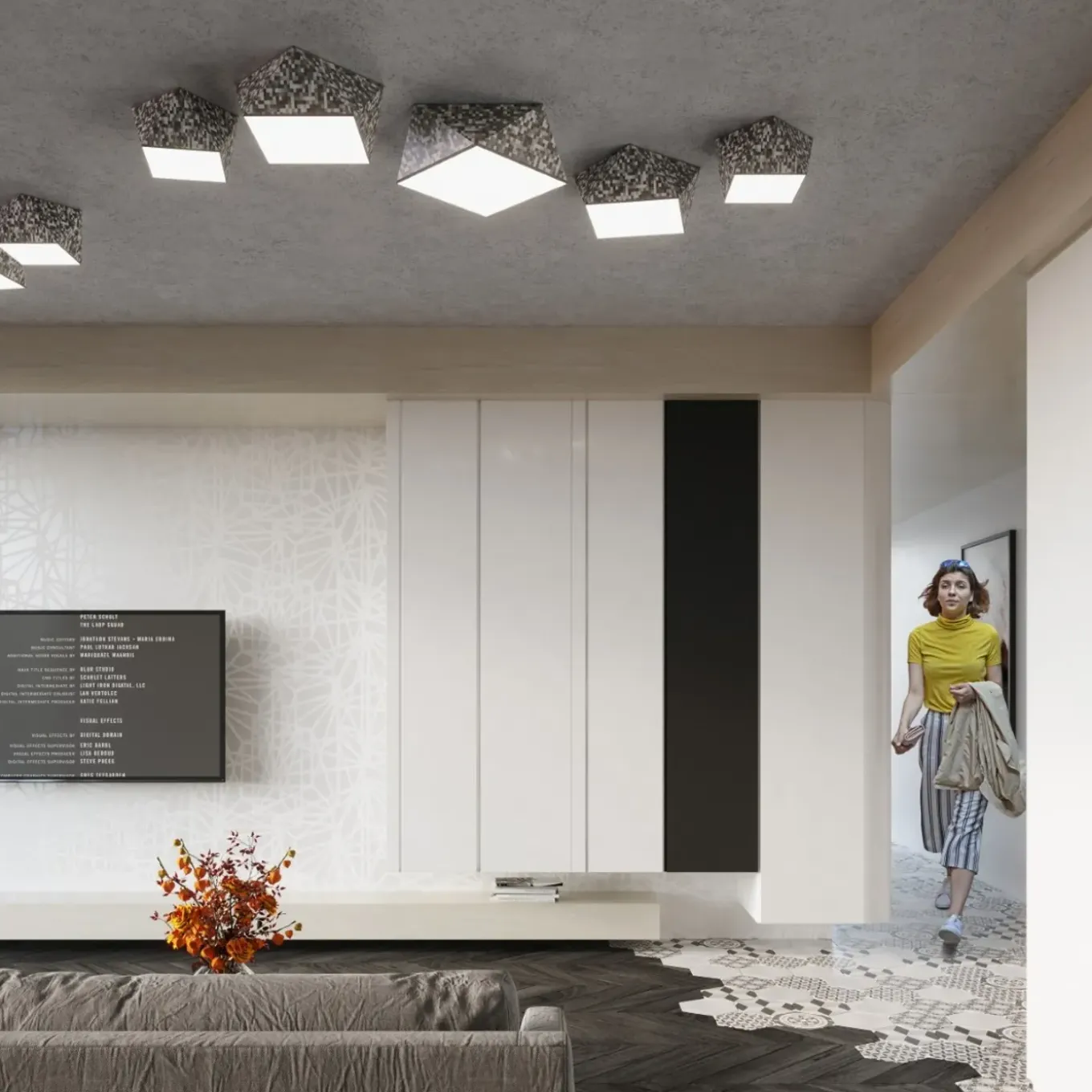 Sollux Lighting Plafondlampen Hexa Zilver Pvc