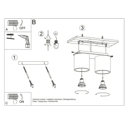 Sollux Lighting Plafondlampen Orbis Zwart Aluminium