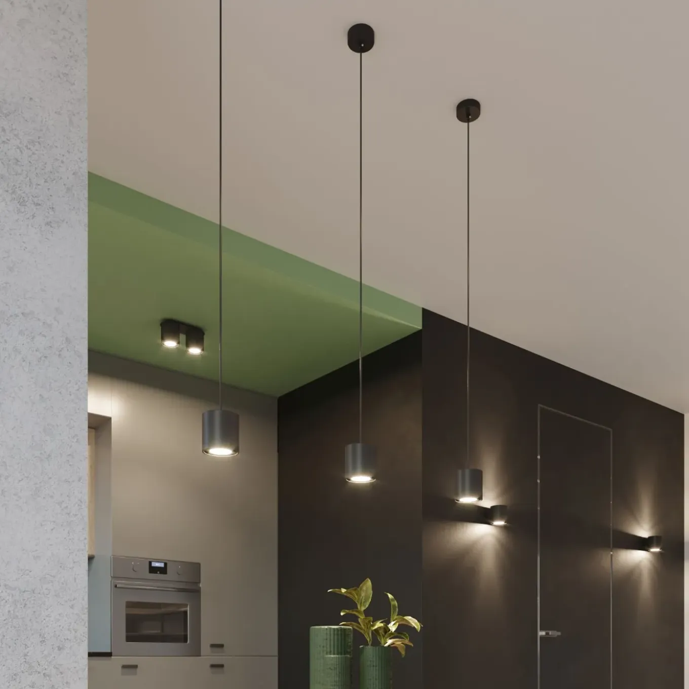 Sollux Lighting Plafondlampen Orbis Zwart Aluminium