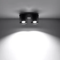 Sollux Lighting Plafondlampen Orbis Zwart Aluminium