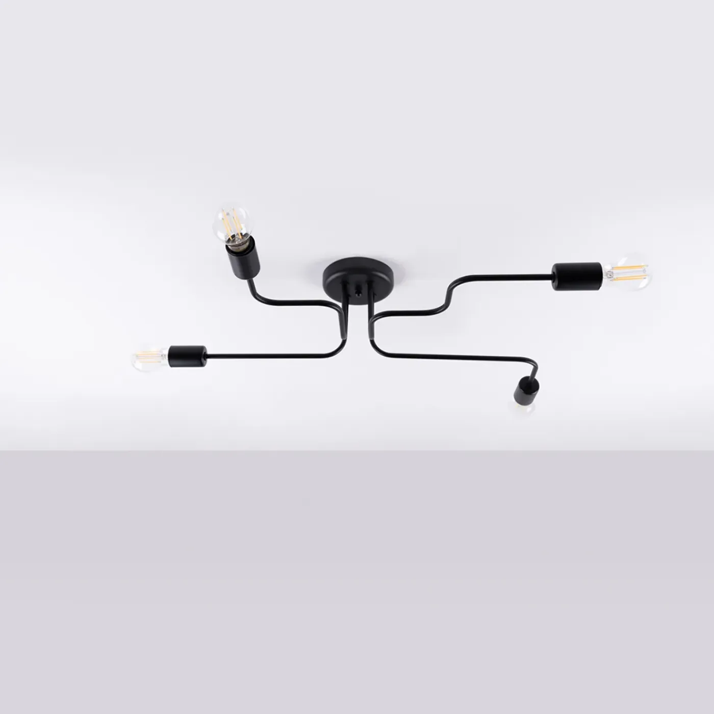 Sollux Lighting - Plafondlamp - Vector Zwart Staal
