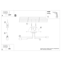 Sollux Lighting - Plafondlamp - Vector Zwart Staal