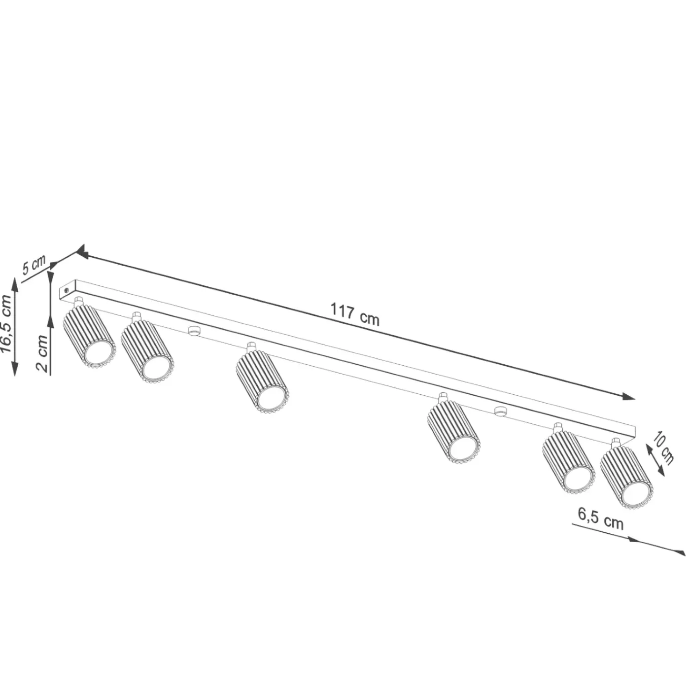 Sollux Lighting Plafondlamp Karbon Rode Oker Aluminium