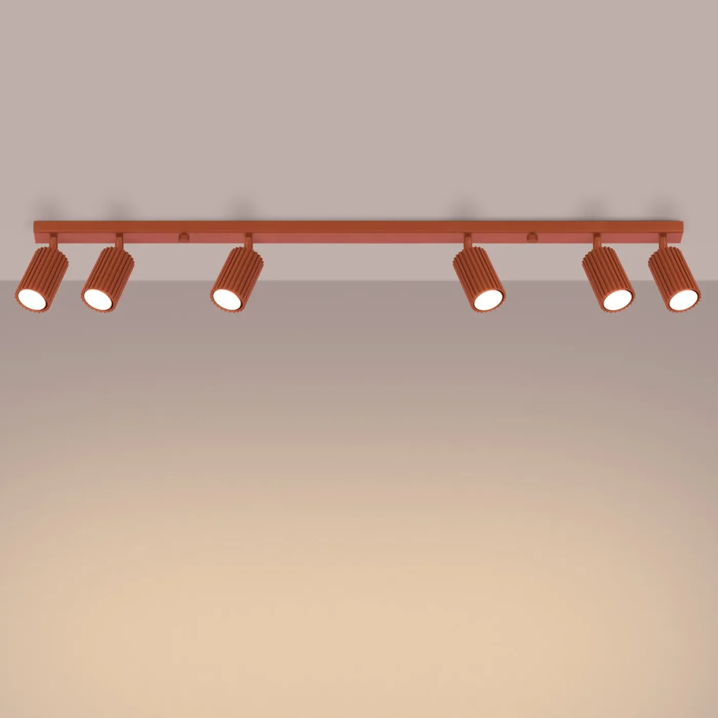 Sollux Lighting Plafondlamp Karbon Rode Oker Aluminium
