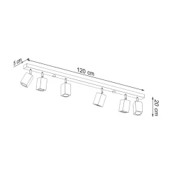 Sollux Lighting - Plafondlamp - Zezu 6 Eiken Led 4000k