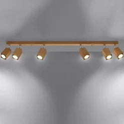 Sollux Lighting - Plafondlamp - Zezu 6 Eiken Led 4000k