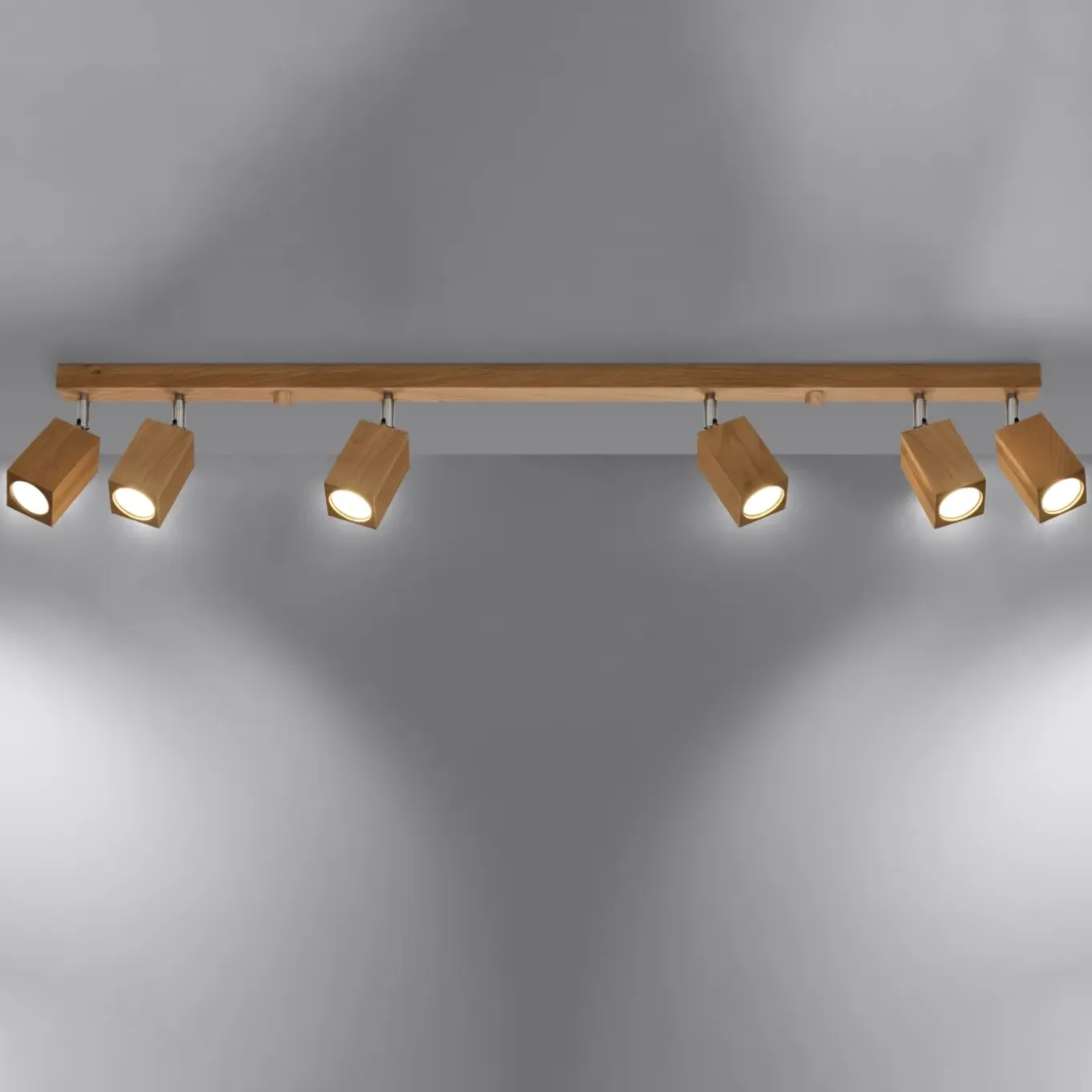 Sollux Lighting - Plafondlamp - Zezu 6 Eiken Led 4000k