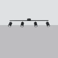 Sollux Lighting - Plafondlamp - Torim 4l Zwart Led 4000k