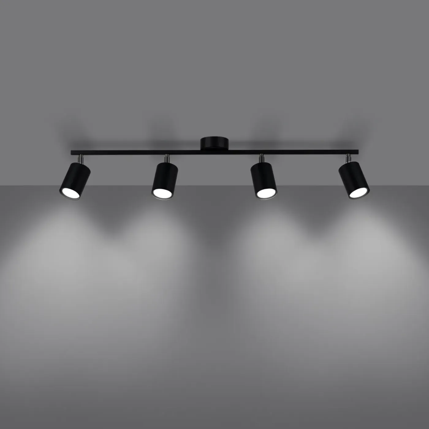 Sollux Lighting - Plafondlamp - Torim 4l Zwart Led 4000k