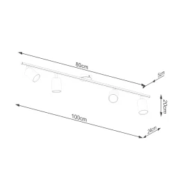 Sollux Lighting - Plafondlamp - Torim 4l Zwart Led 4000k