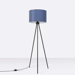 Sollux Lighting - Staande Lamp - Nevia Marineblauw/zwart Stof/pvc/staal