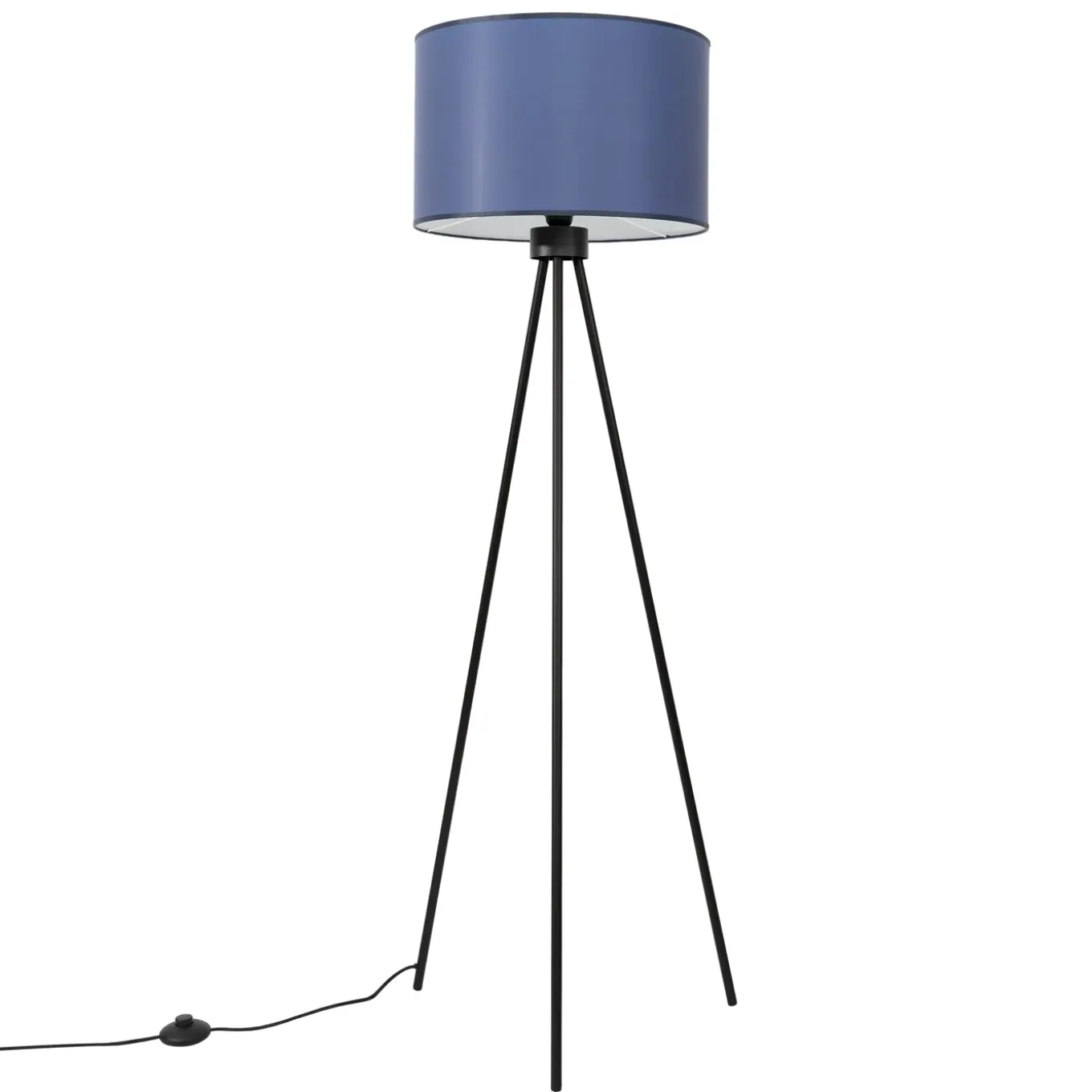 Sollux Lighting - Staande Lamp - Nevia Marineblauw/zwart Stof/pvc/staal