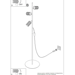 Sollux Lighting Vloerlampen Karbon Zwart Aluminium