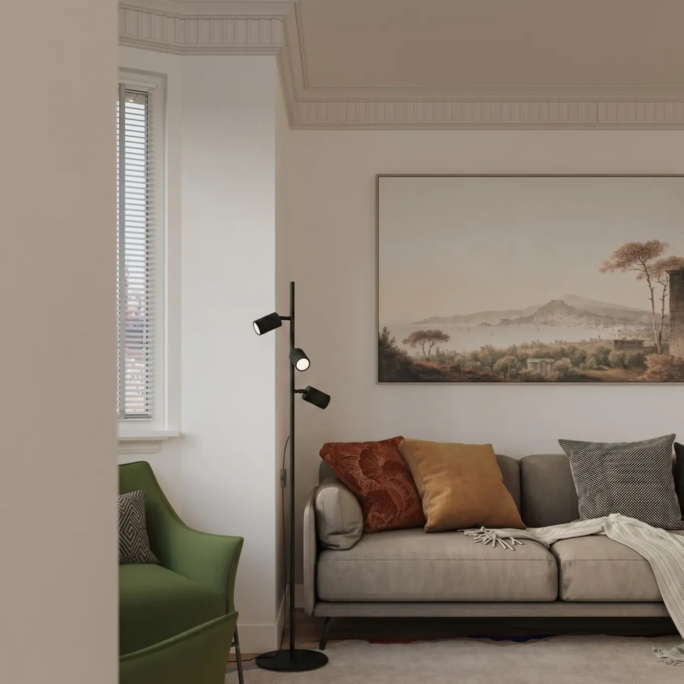 Sollux Lighting Vloerlampen Karbon Zwart Aluminium