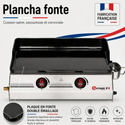 SOMAGIC Gas Bakplaat So Premium 2 Branders 7kw