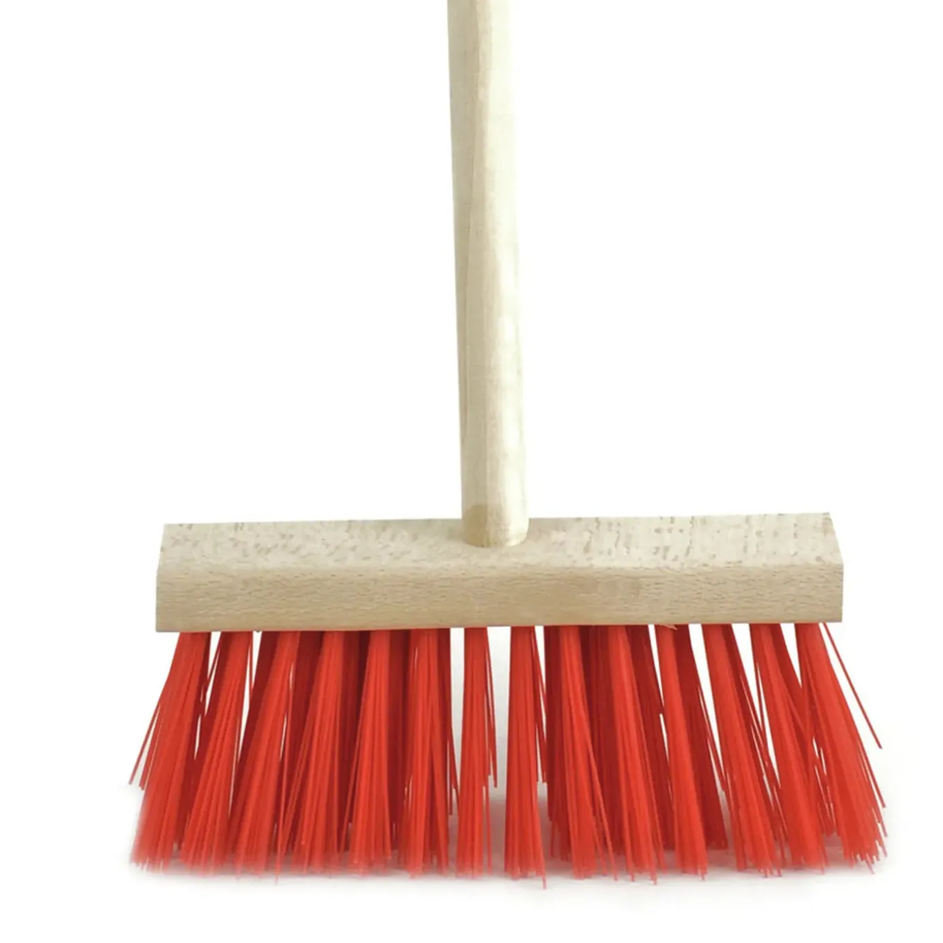 Sorex Kinderbezem Buiten - Rood/hout - Met Steel - 78 Cm