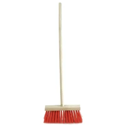 Sorex Kinderbezem Buiten - Rood/hout - Met Steel - 78 Cm