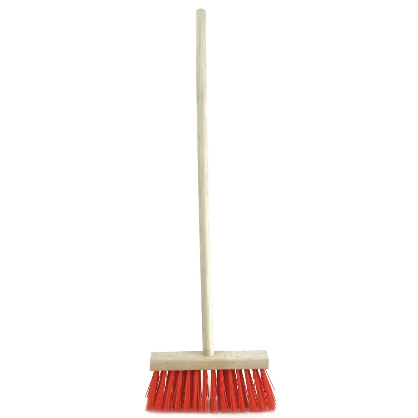 Sorex Kinderbezem Buiten - Rood/hout - Met Steel - 78 Cm