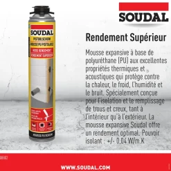 Soudal PU pistoolschuim Hoog rendement 750ml