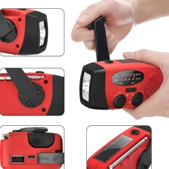 Soundlogic Noodradio Op Zonne-energie Met Powerbank 2000 Mah En Led-zaklamp - Rood