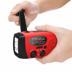 Soundlogic Noodradio Op Zonne-energie Met Powerbank 2000 Mah En Led-zaklamp - Rood
