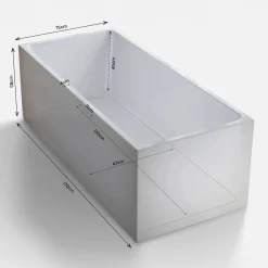 Spalina Paris Spalina - Vrijstaand Bad - Arko 170 Blanche 170 X75 X58 Cm - Wit