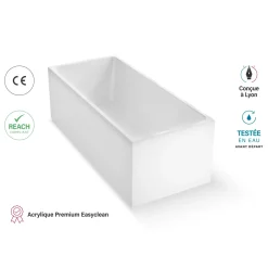 Spalina Paris Spalina - Vrijstaand Bad - Arko 170 Blanche 170 X75 X58 Cm - Wit
