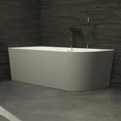 Spalina - Vrijstaand Bad - Capri 160 Gauche Grise 160 X76 X58 Cm - Grijs