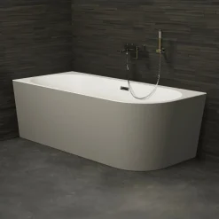 Spalina - Vrijstaand Bad - Capri 160 Gauche Grise 160 X76 X58 Cm - Grijs